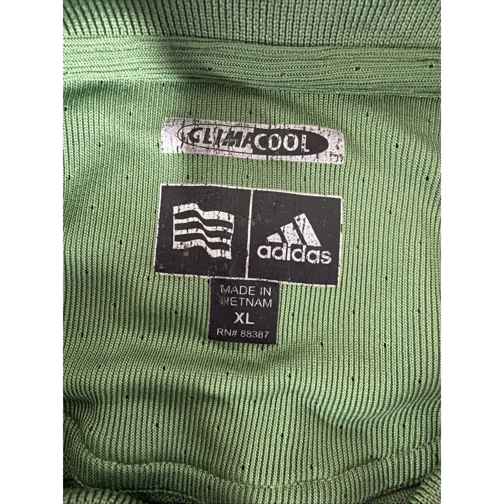 Adidas Polo Size XL Mens ClimaCool Short Sleeve Striped Golf Athletics Green